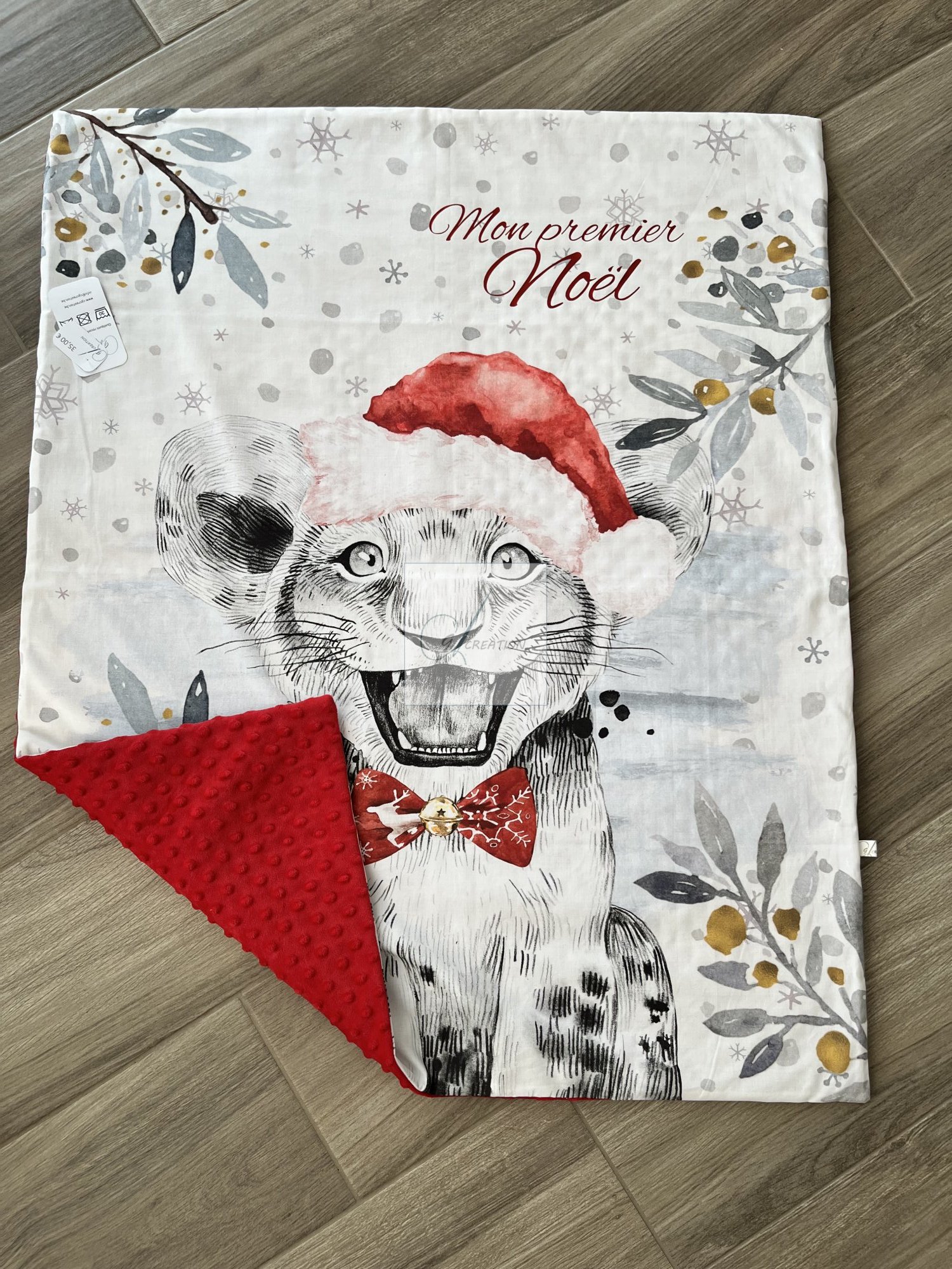 Couverture Panneau (Couverture Léopard Noël — ± 70/100cm)